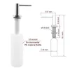 Dispensador de sabão líquido 300 ml pia de cozinha dispensadores de loção sobre detergente abdômen 304 cabeça de aço inoxidável