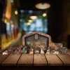 Decorazioni natalizie Unico fatto a mano a legna Acquarello Natività Puzzle Decorazione L'arredamento in miniatura di Gesù Cristo *58
