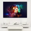 Wolf and Colorful Sky Canvas Painting Wall Art Prints Poster Modern Oil Painting Animal Pictures Printed On Canvas Wall Decor