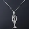 Retro stil arm justerbar sjöjungfru skelett hänge punk halsband charm smycken hängande dekoration för halloween fest