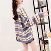 Dra tröjor för kvinnor v nacke ihåliga söta överdimensionerade hoppare Lös stil Koreansk Femme Hiver Sweater 210430