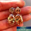 Stud luxe femme cristal zircon boucles d'oreilles vintage argent couleur bijoux de mariage grande pierre pour les femmes1