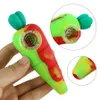 Carotte main pipe silicone fumer pipes verre dab rigs mignon forme végétale fumée accessoires et raccords couleur différente en option