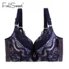 Fallsweet Full täckning Push Up Bras Plus Size BH med Pad Underwire Lace Beauty Back Brassieres D E Cup 36 till 52 210623