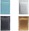 Buzlu Siyah Beyaz Altın Alüminyum Folyo Fermuarı Kilit Paketleme Çantası Yeniden Kabul Edilebilir Mylar Folyo Paket Poşkusu Plastik Kilit S298I