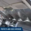 Car Sunshade Funny 3D Green Eyes Print Interior Protector Universal Windshield Sun Shade For Foldable Heat Reflector