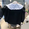 Korean Fashin Shirts Summer Blouses Women Sweet Peter Pan Coller Ruffles Mujer Puff Sleeve Loose White Tops 95494 210519