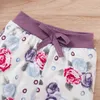 3-24M Otoño Nacido Bebé Niña Ropa Conjunto Letra Con Capucha Camiseta Top Pantalones Florales Trajes Trajes 210515