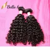 Bella hår 2 st mycket högsta klass peruanska djupa lockiga våg hår bunt brasilianska hår väver tjocklek rå indiska hårförlängningar1299038
