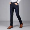 Nya Mens Stretch Jeans Sommar Lättvikt Tunn Denim Black Blue Slim Fit Klänning Jeans Blå Mörkblå Svart 3 Färger X0621