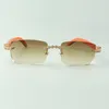 2022 occhiali da sole a diamante bouquet 3524012 con lenti in legno arancione naturale lente 3 0 spessore 287W