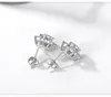 Orecchini a forma di fiore con zirconi cubici da 6 mm per le donne 100% argento 925 regalo di gioielli di compleanno per matrimoni E-049