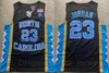 NCAA Koszykówka 23 Michael College Jersey Mężczyźni North Carolina Tar Heels and Laney High School For Sport Fan Oddychająca Czysta Bawełna Czarny Blue White Yellow