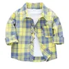 Baby Boys рубашка дети блузки мода ребенка с длинным рукавом рубашки детские повседневные разворотный воротник блузка одежда 1-9T 220222