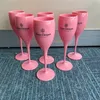 Flickor Pink Plastic Vine Glass Party Unbreakable Wedding White Champagne Coupes Cocktail Flutes Goblet Akryl Elegant Cups4119575