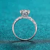 inbeaut Arrival Wedding 925 Silver Excellent Cut Pass Diamond Test D Color 1 ct Moissanite Ring for Teen Girls Jewelry