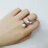 SLILY HOGE Kwaliteit Mode Pure 925 Sterling Zilver Natuurlijke Parel Bourgondië Rode Ring Micro 5A Zirconia Vrouwen Fijne Merk Sieraden