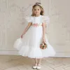 Yourseason 2021 sommar våren ny ankomst barn flickor söt prinsessa klänning vita barn flicka mode party elegant mesh klänningar Q0716