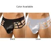 Onderbroek Cross Strap Thong Mannen Gay Hollow Bandage Ondergoed Lage Taille Korte Ardennen Pouch Jockstrap Man Sexy PU Leer Nachtclub 266K