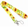 Solrosor Neckrem Keychain Lanyard för nycklar USB ID-kort Badgehållare Häng Rope Webbing Ribbon Mobiltelefon Tillbehör