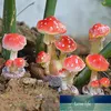 Bestyoyard 3 Head Red Mushroom Toadstool Miniatura Fairy Garden Terrario Figurina Dollhouse Decor Prezzo Fabbrica Prezzo di Fabbrica Esperto Design Qualità Ultimo stile originale