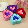 11Pcs/Box Artificial Flower Rose Head Soap Flower Heart Shape Romantic Gift Box For Souvenir Valentine's Day Gifts Wedding Decor