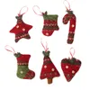 Juldekorationer Xmas Tree Pendants Creative Christmas Strumpor Canes Present Ornaments 6 stilar W-01121