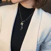 Кулон Ожерелья 2021 Классический M Питвенный Титановый сталь Короткое ожерелье для Женщины Корейская Мода Ювелирные Изделия Девушка Сексуальная цепочка шеи