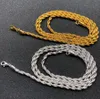 HIP-HOP Metal 18K Gold Silver Plated Copper Rope Chain Necklace for Men Women Boyfriend Husband Wholesale Price