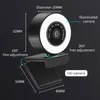 Autofocus 2K 1080P cam HD Microphone Anneau Lumière Ordinateur PC Caméra Avec Lampe LED Web Cam Skype OBS Vapeur