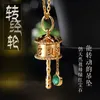 ネックレスイヤリングセットステンレス鋼Om Mani Padme Hum Prayer Wheel Mantra仏教回転可能なペンダントイヤリング仏教の装飾品