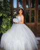 Bling Ivory Silver Sequins Tulle Wedding Dresses Plus Size Bridal Gowns Wowens Pearls Beaded Corset Back Special Occasion Dress