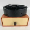 Belts mens womens Belt Black Genuine Leather black Gold Smooth Buckle with orange Box orange Dust Bag orange Gift Bag287U