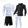 Tracksuits Masculinos Tracksuit Conjunto Térmico De Compressão Underwear Protetor de Rasha Quente Fitness Jogging Terno Preto Vestuário Inverno Primeira Camada