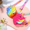 FIDGET TOY MINI мультфильм Unicorn мода монета монета бумажка сумка милый пузырь лошадь пресс силиконовая сумка рождественские игрушки подарок