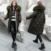 Mode schlanke Frauen Winterjacke Baumwolle gepolstert warm verdicken Damen Mantel mit Kapuze lange Mäntel Parka Damen Jacken 210819