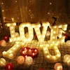 26 Brev LED Light Battery Operated Heart Digital Sign Nattljus för julfest Wed Decoration Bordslampa