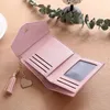 Korean Wallet For Womans Card Bag Cute Student Tassel Pendant Coin Purse Envelope Buckle Tri-Fold PU Short Wallets