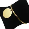 Fashion Bracelet & Bangle Laser /name Round Charm Pendant Gold Color France Style Jewelry Q0717