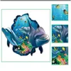 Wall Stickers Creative 3D Dolphins For Livingroom Background Posters Decals Kids Rooms Home Decoration Accessories