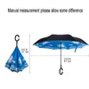 Conception pliante Double couche Parapluie inversé Auto-support Pluie Parapluies de voiture inversés Parasol Coupe-vent Raining SEAWAY RRF11862