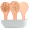 Sucha kąpiel Body Bruk Back Scrubber Anti-Slip Short Drewniany Rękojeści Natural Bristles Prysznic Zegariański Masażer XBJK2112