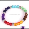 Perles, brins bijoux drop livraison 2021 8mm muti-color hommes bracelets malachite lave chakra guérison équilibre perles pour femmes reiki prière y