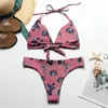 Bikinis Set Floral Print Frauen Badeanzug Tanga Micro Bikini String Beachwear-badeanzug Bandage Bademode Schwimmen 2022