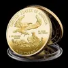 20pcs Non Magnetic 999 Fine Memorial US Eagle Craft Status Of American Liberty In God We Trust Gold Plated Souvenir Coin9914597