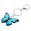 Bonsny acrylique bleu morpho papillon keychains porte-clés porte-clés porte-clés bijoux pour femme fille dame sac voiture accessoires de voiture