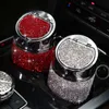 Universal Multifunctional Diamond-Studded Metal Ashtray Creative Supplies Portable Car Interior Accessories
