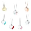 Sterling 925 Silver Original Brand Fashion Tiffaniness Woman for Necklace Couple Gift Q0603 Y8ok