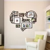 3D Acrylique DIY Picture Stickers muraux 10 pièces Love Po Frame Set Collage Satin Black Gallery Stickers muraux Poster Home Decorativ 210611