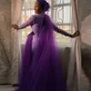 Aso ebi sjöjungfru aftonklänningar med blommiga applikationer afrikansk prom klänning sexiga långa ärmar plus size kvinnor formell festklänning